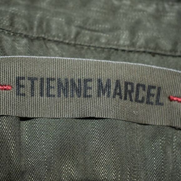 Etienne Marcel Military Style Green Button Up Dress- S - Picture 8 of 8